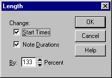 Cakewalk Length dialog box (2 KB GIF)